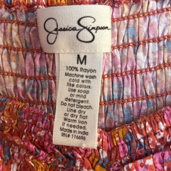 Jessica Simpson Floral Smocked Dress Medium - Picture 3 of 11